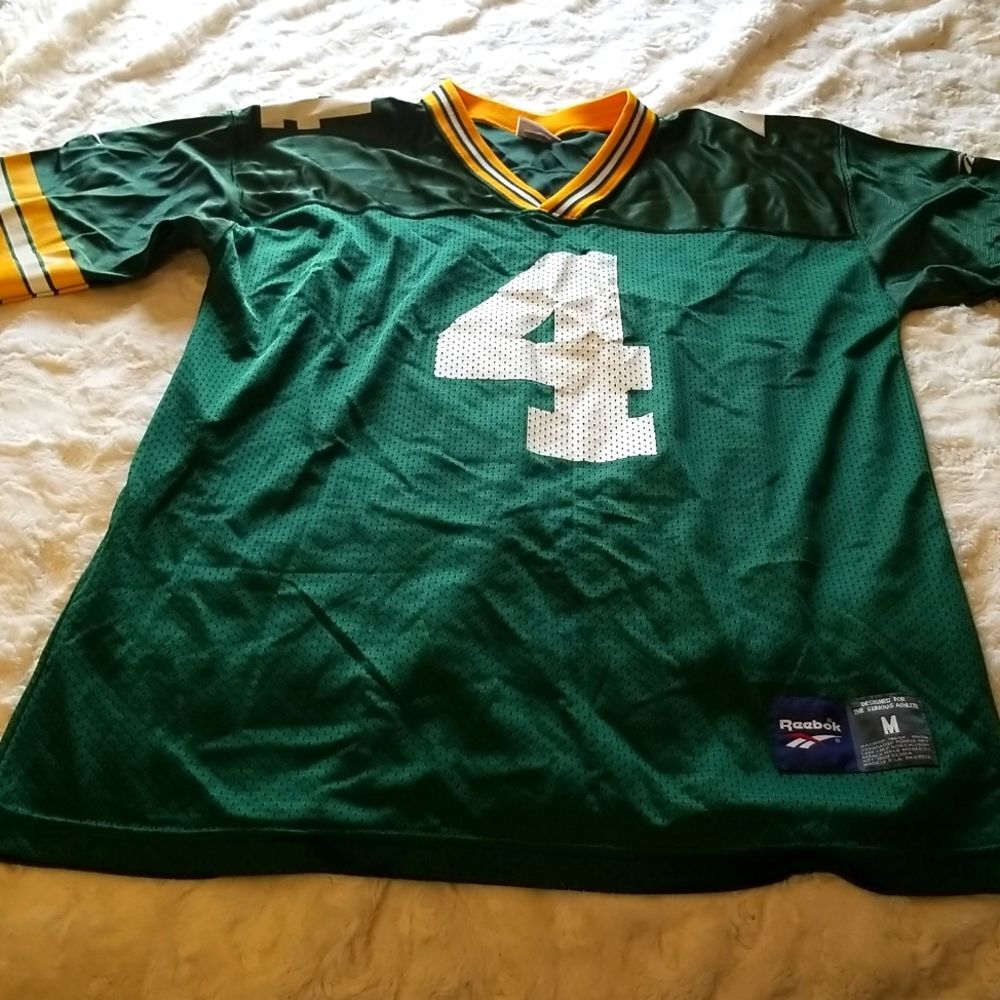 Vintage Reebok Brett Favre #4 NFL Green Bay Packers Jersey Men Medium Made USA